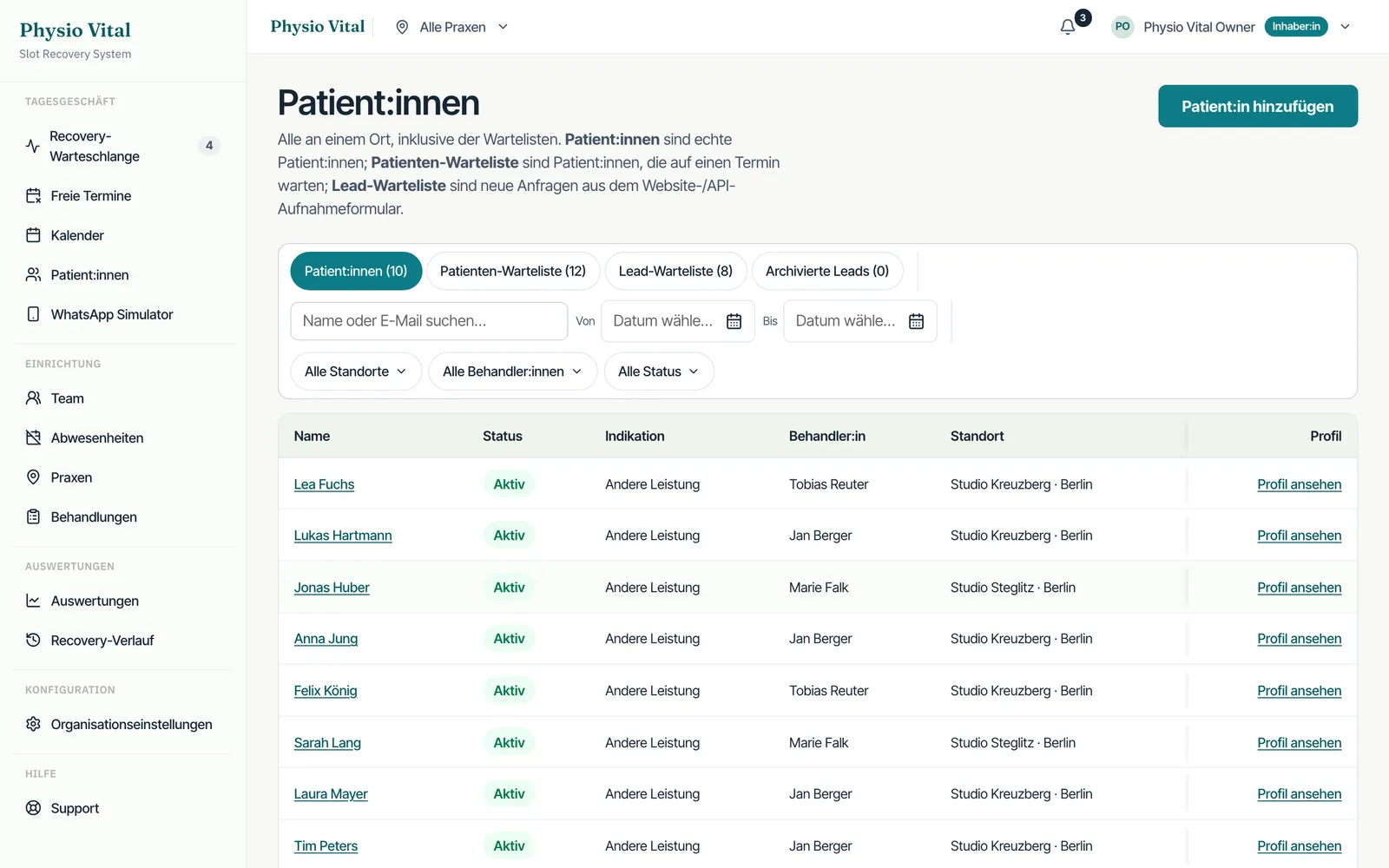 TerminJet: Wartelisten & Leads
